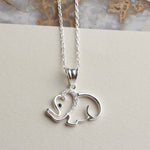 925k Sterling Silver Elephant Necklace