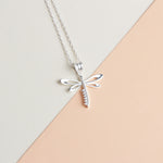925k Sterling Silver Dragonfly Necklace