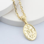 925k Sterling Silver Cross and Virgin Mary Necklace - alternate view 2