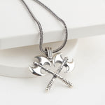 925 Sterling Silver Viking Double Axe Necklace