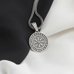 925 Sterling Silver Viking Vegvisir Compass Necklace