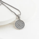 925 Sterling Silver Viking Vegvisir Compass Necklace