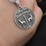 925 Sterling Silver Viking Medallion Necklace
