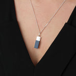 Bricks Jewel Sterling Silver 1x3 Brick Charm Necklace - alternate view 2