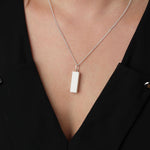 Bricks Jewel Sterling Silver 1x3 Brick Charm Necklace - alternate view 5