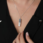 Bricks Jewel Sterling Silver 1x4 Brick Charm Necklace - alternate view 3