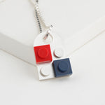 Bricks Jewel Sterling Silver 2x2 Brick Charm Necklace - alternate view 3