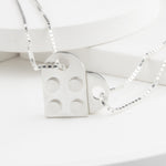 Bricks Jewel Sterling Silver 2x2 Brick Charm Necklace - alternate view 8