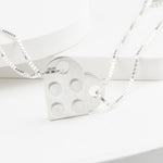Bricks Jewel Sterling Silver 2x2 Brick Charm Necklace - alternate view 9