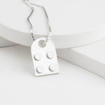 Bricks Jewel Sterling Silver 2x2 Brick Charm Necklace
