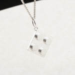 Bricks Jewel Sterling Silver 2x2 Brick Charm Necklace - alternate view 3