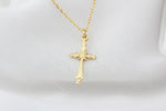 925k Sterling Silver Cross and Virgin Mary Necklace - alternate view 5