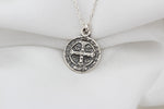 925k Sterling Silver Saint Benedict Medal Necklace - alternate view 3
