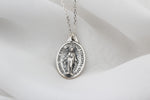 925k Sterling Silver Virgin Mary Necklace