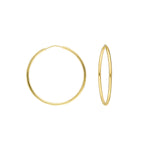 14k Solid Gold 3 cm Hoop Earrings
