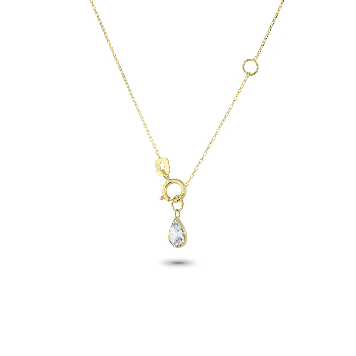 14k Solid Gold Bow Necklace - alternate view 3