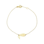 14k Solid Gold Leaf Bracelet