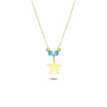 14k Solid Gold Color Stone Star Necklace - alternate view 2