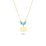 14k Solid Gold Color Stone Elephant Necklace - alternate view 2