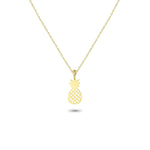 14k Solid Gold Pineapple Necklace - alternate view 2