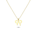 14k Solid Gold Bow Necklace - alternate view 2