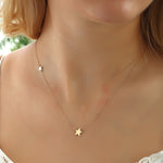 14k Solid Gold Star Necklace