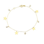 14k Solid Gold Star Bracelet - alternate view 2