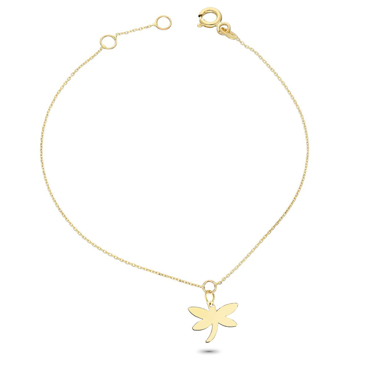 14k Solid Gold Dragonfly Bracelet