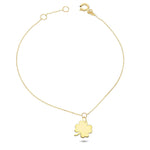 14k Solid Gold Clover Bracelet