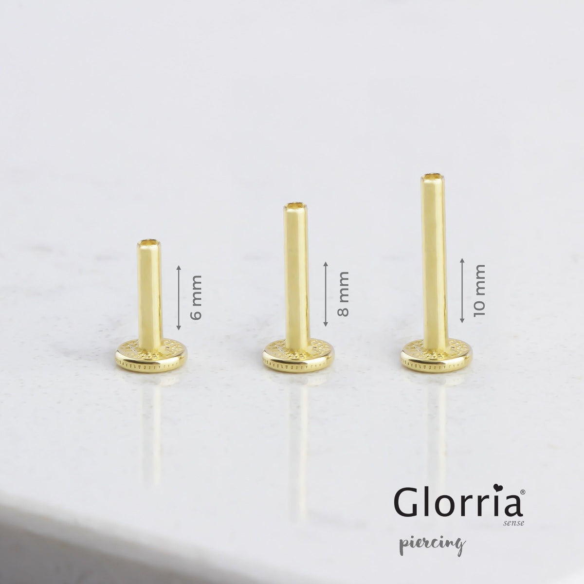 14k Solid Gold Single Drumstick Tragus Piercing - alternate view 6