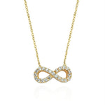 14k Solid Gold Pave Infinity Necklace