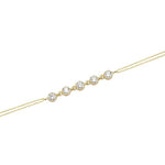 14k Solid Gold 5 Pave Waterway Bracelet