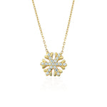 14k Solid Gold Snowflake Necklace