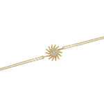 14k Solid Gold Sun Bracelet - alternate view 2