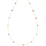 14k Solid Gold Colored Pave Necklace