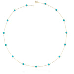 14k Solid Gold Turquoise Pave Necklace - alternate view 2