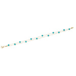 14k Solid Gold Turquoise Bracelet - alternate view 2