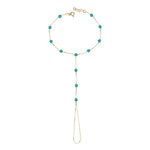 14k Solid Gold Turquoise Shahmeran Bracelet - alternate view 2