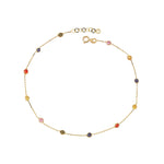 14k Solid Gold Pave Anklet