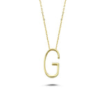 14k Solid Gold 3D G Letter Necklace
