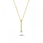 14k Solid Gold 3D I Letter Necklace