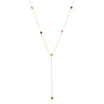 14k Solid Gold Colored Pave Necklace