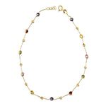 14k Solid Gold Colored Pave Anklet