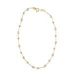 14k Solid Gold Pave Anklet