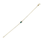 14k Solid Gold Green Pave Drop Bracelet - alternate view 2