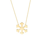 14k Solid Gold Snowflake Necklace