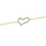 14k Solid Gold Heart Bracelet