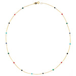 14k Solid Gold Colored Pave Row Necklace - alternate view 6