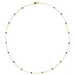 14k Solid Gold Lapis Pave Row Necklace - alternate view 4