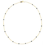 14k Solid Gold Onyx Pave Row Necklace - alternate view 4
